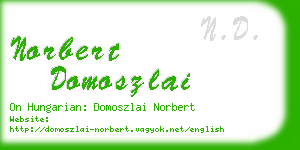 norbert domoszlai business card